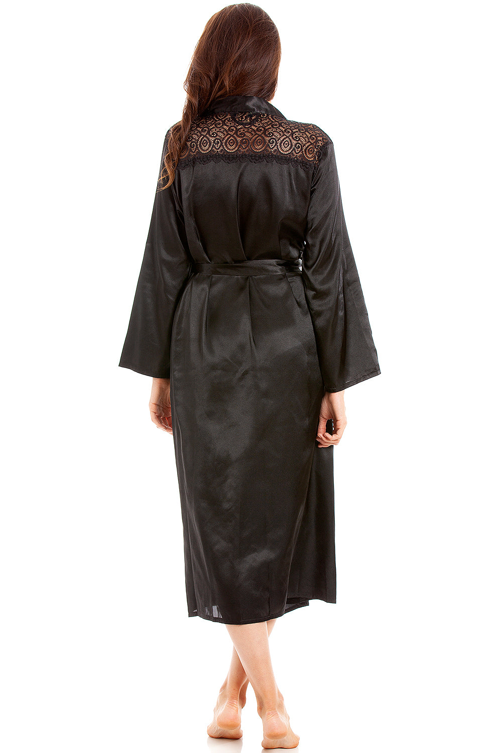 Camille Womens Black Long Satin Wraps