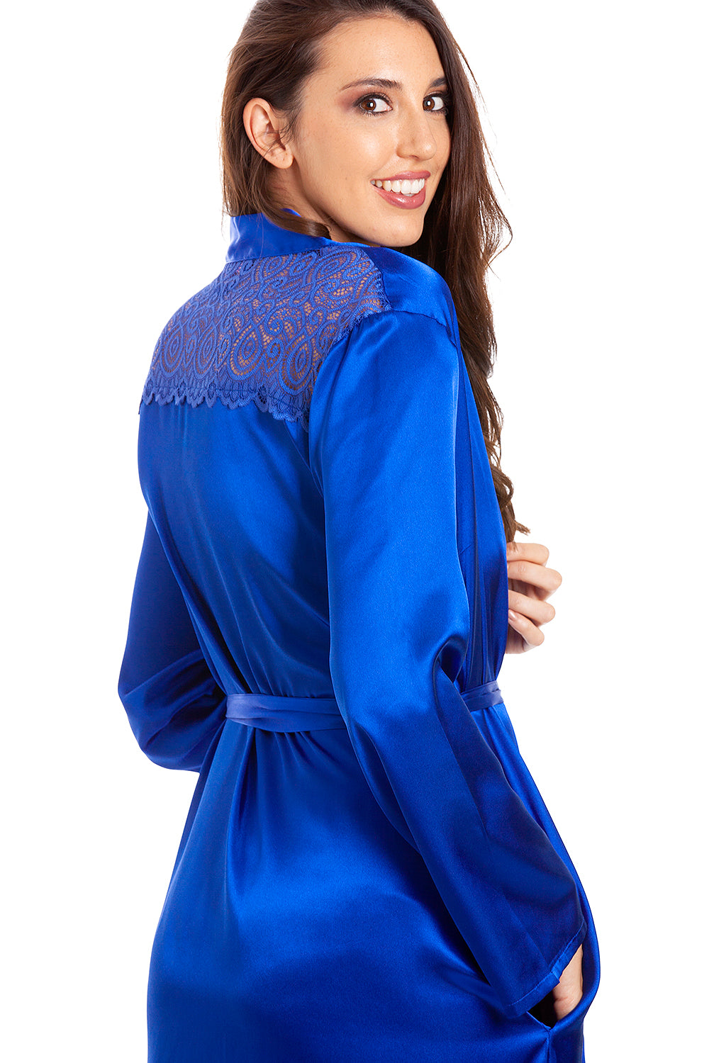 Camille Womens Blue Long Satin Wraps