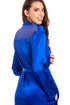 Camille Womens Blue Long Satin Wraps