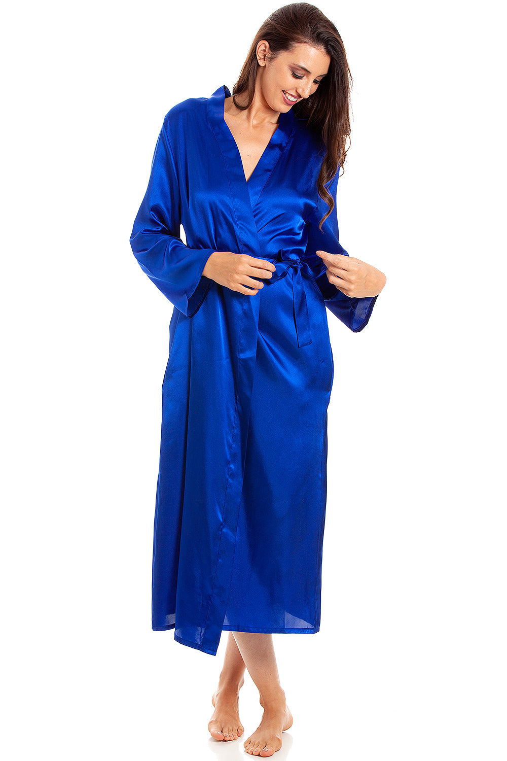 Camille Womens Blue Long Satin Wraps