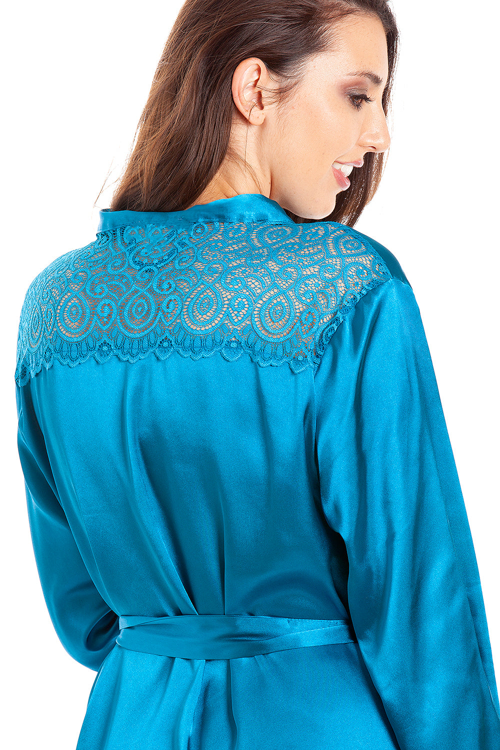 Camille Womens Teal Long Satin Wraps