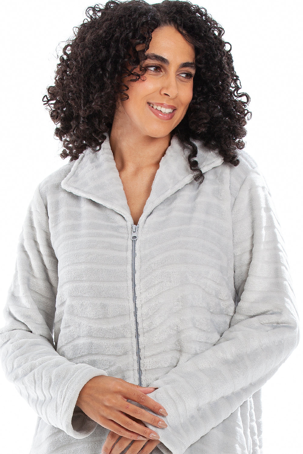 Womens Supersoft Fleece Zip Up Animal Print Robes