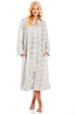 Womens Supersoft Fleece Zip Up Animal Print Robes