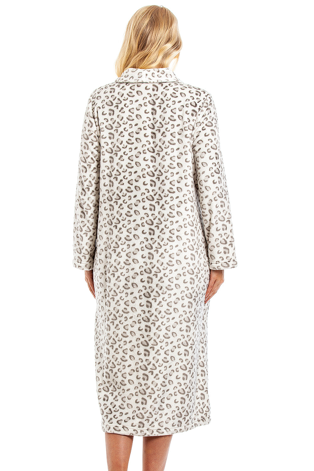 Womens Supersoft Fleece Zip Up Animal Print Robes