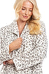 Womens Supersoft Fleece Zip Up Animal Print Robes