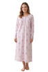Womens 100% Cotton Classic Floral And Polka Dot Long Sleeved Nightdress
