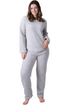 Camille Womens Supersoft Nude Textured Fleece Pyjamas with a Woven Pattern & Rope Detailing