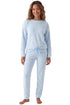 Camille Womens Embossed Flannel Fleece Round Neck 2-Piece Pyjama Set