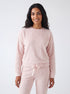 Camille Womens Embossed Flannel Fleece Round Neck 2-Piece Pyjama Set