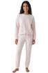 Camille Womens Embossed Flannel Fleece Round Neck 2-Piece Pyjama Set
