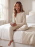 Camille Womens Ribbed Jacquard Velvet Fleece Pyjama Set