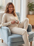 Camille Womens Ribbed Jacquard Velvet Fleece Pyjama Set