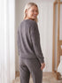 Camille Womens Ribbed Jacquard Velvet Fleece Pyjama Set