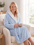 Women's Super Soft Jacquard Sherpa Fleecce Hooded Bathrobe