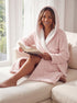 Women's Super Soft Jacquard Sherpa Fleecce Hooded Bathrobe
