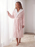 Women's Super Soft Jacquard Sherpa Fleecce Hooded Bathrobe