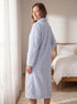 Camille Womens Supersoft Popcorn Textured Fleece Button Up Housecoat
