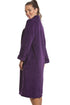 Womens Soft Fleece Purple Zip Front Housecoat