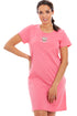 Womens Soft 100% Cotton Short Sleeve Knee Length Owl Motif Nightshirts