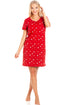 Womens Soft 100% Cotton Short Sleeve Knee Length Heart Print Nightshirts