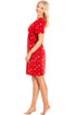 Womens Soft 100% Cotton Short Sleeve Knee Length Heart Print Nightshirts