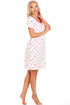 Womens Soft 100% Cotton Short Sleeve Knee Length Heart Print Nightshirts