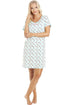 Womens Soft 100% Cotton Short Sleeve Knee Length Floral Nightshirts
