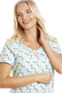 Womens Soft 100% Cotton Short Sleeve Knee Length Floral Nightshirts