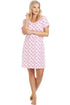 Womens Soft 100% Cotton Short Sleeve Knee Length Floral Nightshirts