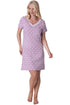 Womens Soft 100% Cotton Short Sleeve Knee Length Floral Nightshirts