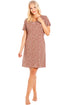 Womens Soft 100% Cotton Short Sleeve Knee Length Polka Dot Nightshirts