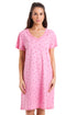 Womens Soft 100% Cotton Short Sleeve Knee Length Floral Nightshirts