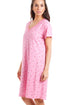 Pink Floral And Heart Print Light Pink Cotton Nightdress