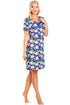 Womens Soft 100% Cotton Short Sleeve Knee Length Floral Nightshirts