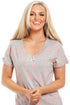 Womens Soft 100% Cotton Short Sleeve Knee Length Star Print Nightshirts