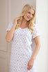 Diamond Print Cotton Nightdress With Flowers
