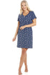 Womens Soft 100% Cotton Short Sleeve Knee Length Floral Nightshirts