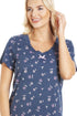 Womens Soft 100% Cotton Short Sleeve Knee Length Floral Nightshirts