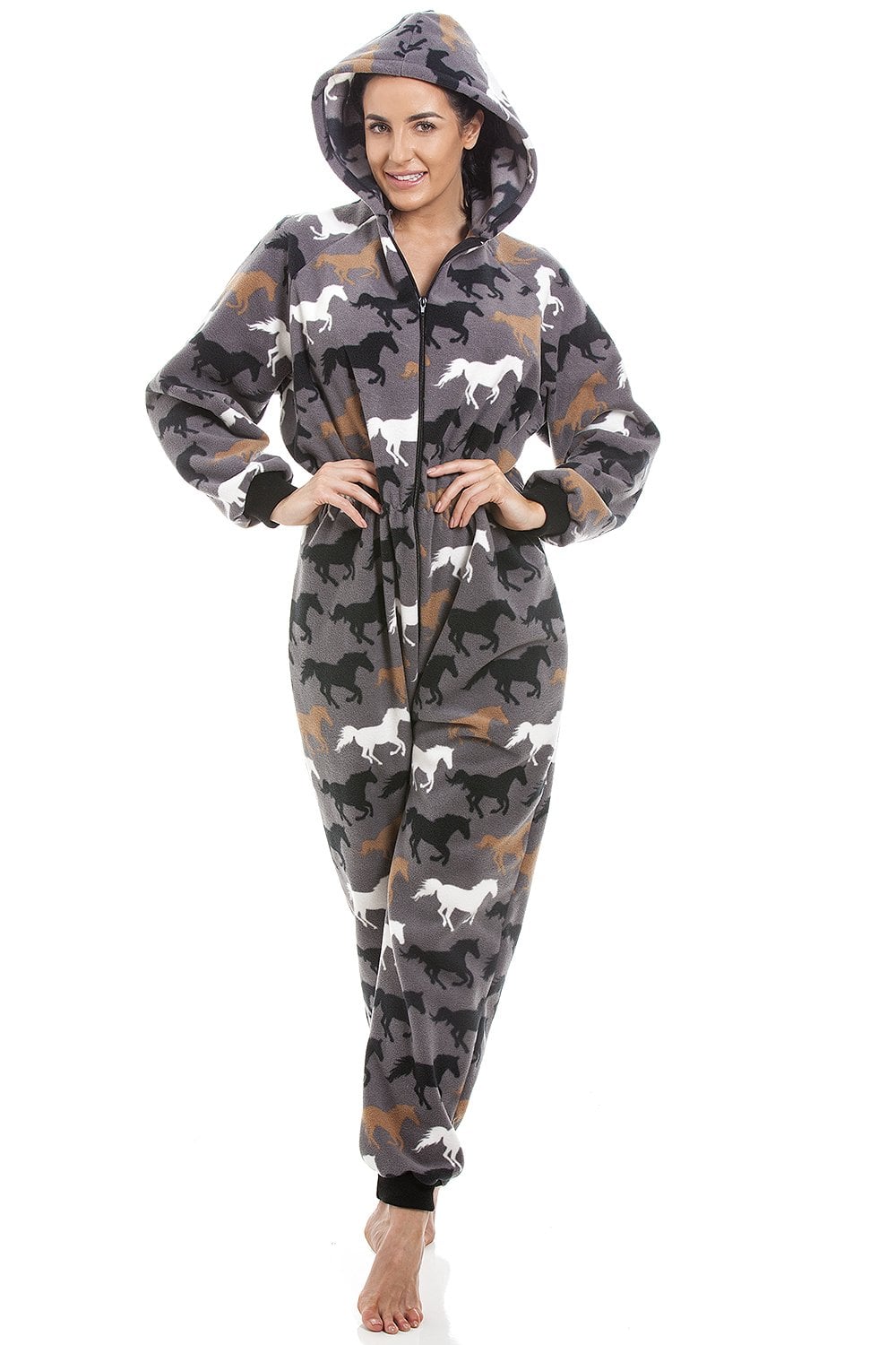 Camille Womens Super Soft Horse Printed Onesie