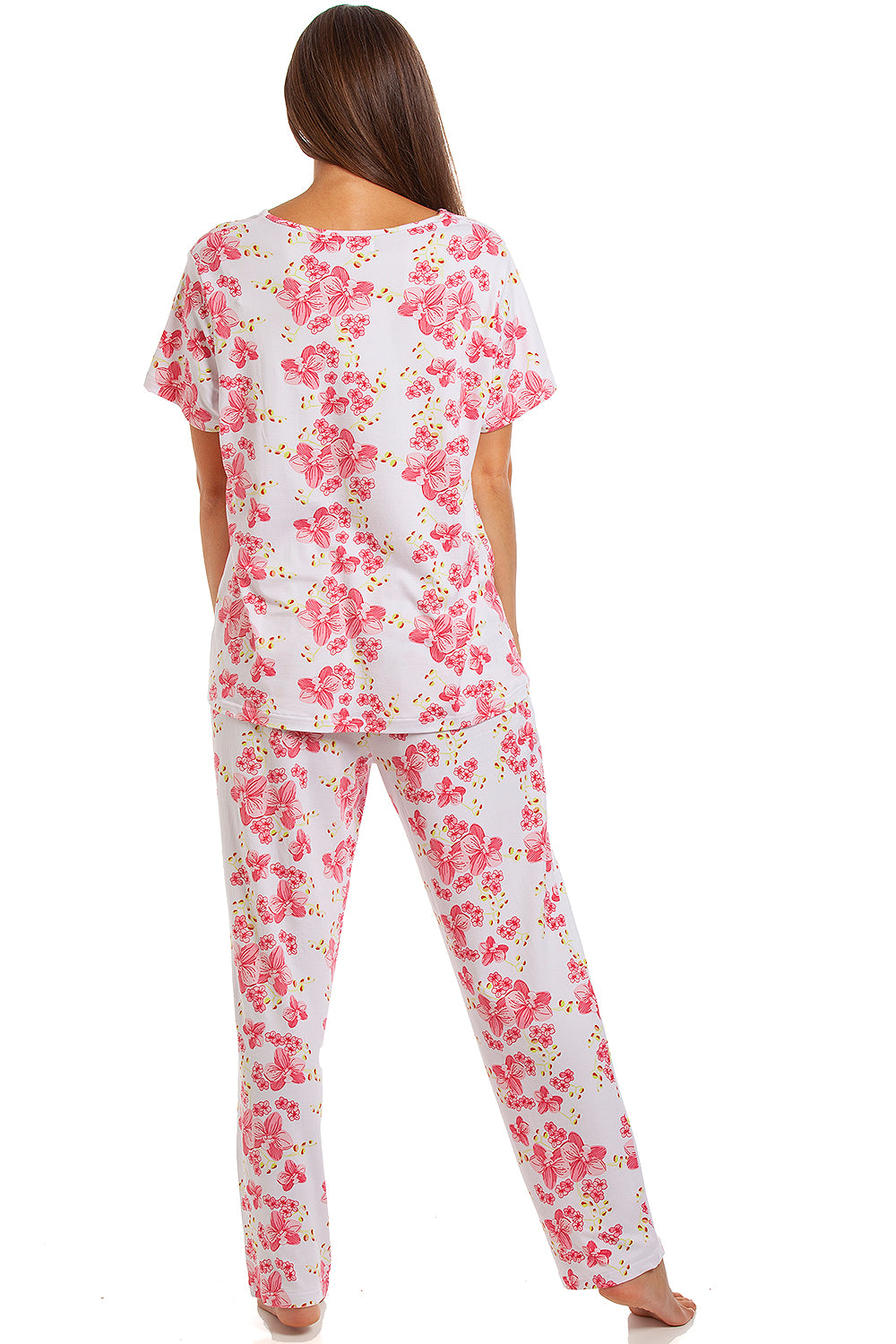 Womens Full Length Floral Print Spandex Pyjama Set