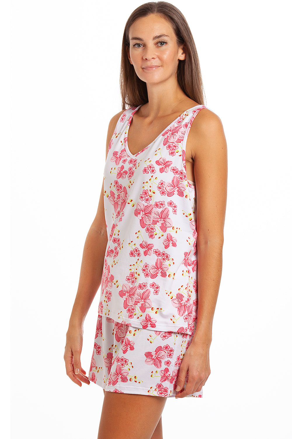 Womens Short Floral Print Spandex Pyjama Set