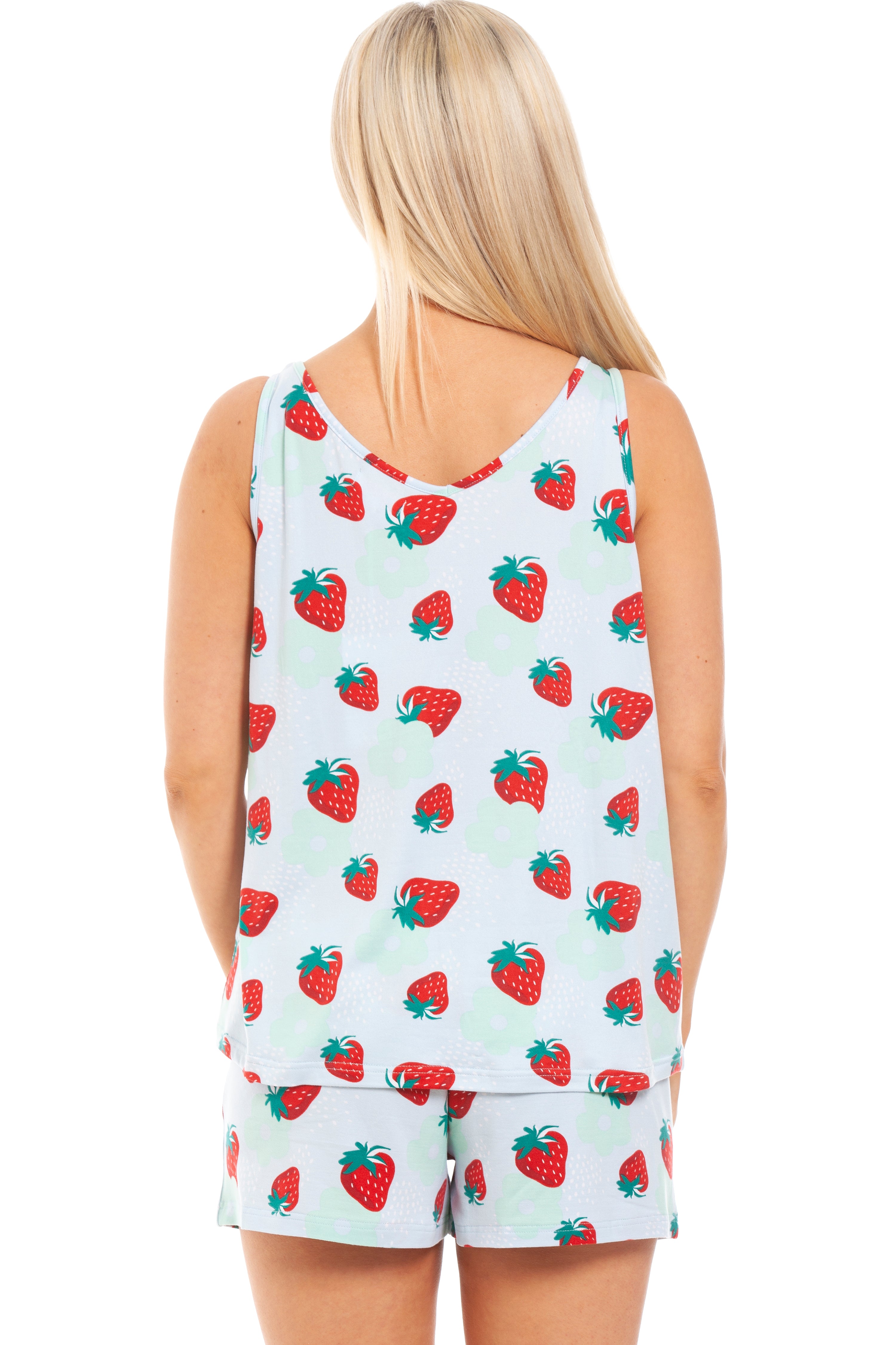 Womens Short Floral Print Spandex Pyjama Set