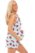 Womens Short Floral Print Spandex Pyjama Set
