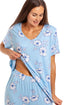 Womens Full Length Floral Print Spandex Pyjama Set