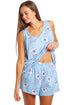 Womens Short Floral Print Spandex Pyjama Set
