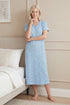 Womens 100% Organic Cotton Classic Full Length Short Sleeved Nightdress