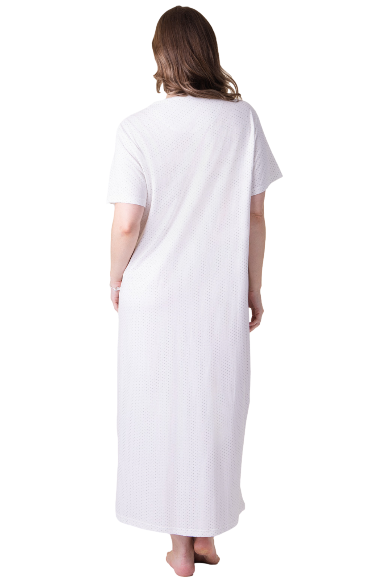 Womens 100% Organic Cotton Classic Full Length Short Sleeved Nightdress