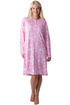 Womens 100% Organic Cotton Classic Knee Length Long Sleeved Nightdress