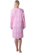Womens 100% Organic Cotton Classic Knee Length Long Sleeved Nightdress