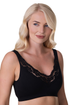Womens Soft Cotton Elastane Trim 2 Pack Bra Black